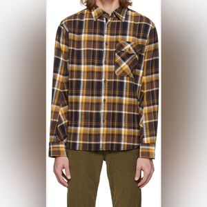 rag & bone Men’s Brown Yellow Plaid Flannel Shirt XL